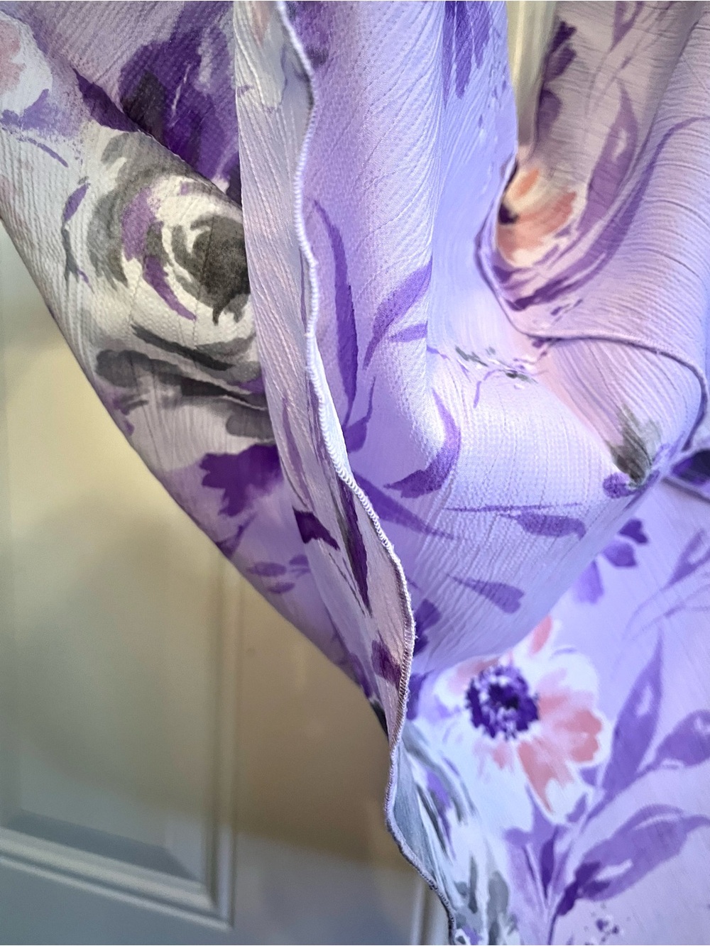 VTG Alfred Dunner Lavender Purple Floral Tiered Midi Skirt 10 Coquette Fairy - Picture 4 of 10